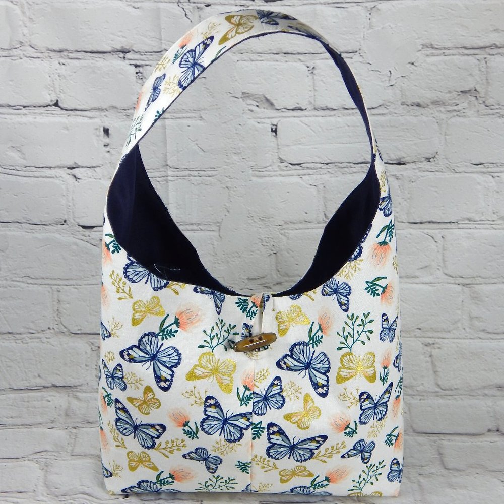 Beautiful Handmade Hobo Bag Butterflies Print